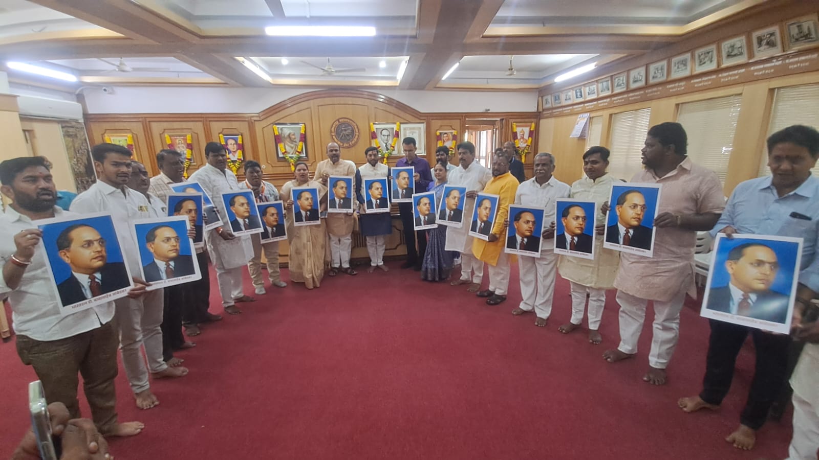 On behalf of Krantiveer Lahuji Shakti Sena, a photo release ceremony was held on the occasion of the 135th birth anniversary of Dr. Babasaheb Ambedkar.